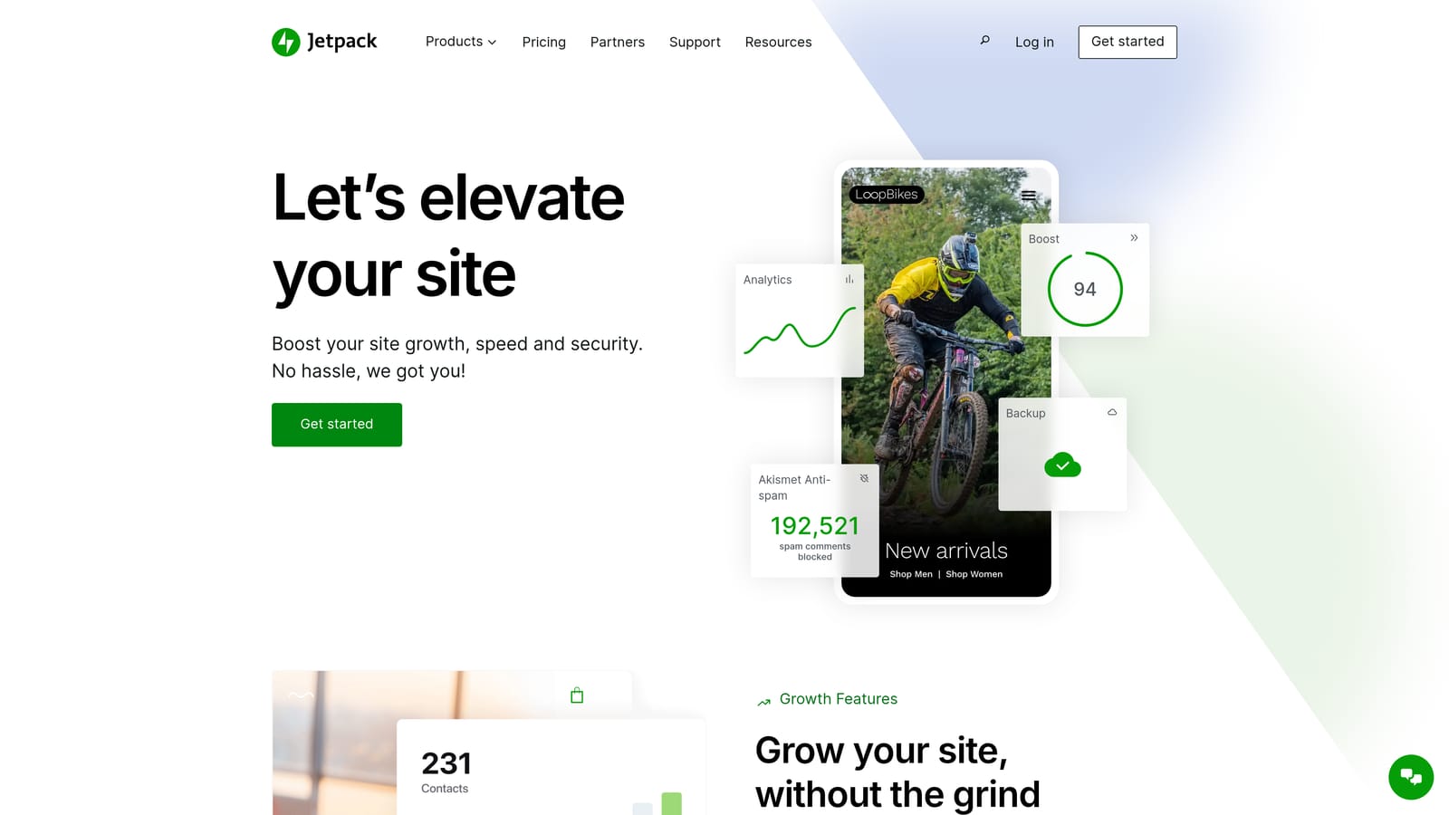 Screenshot of WordPress with Jetpack website