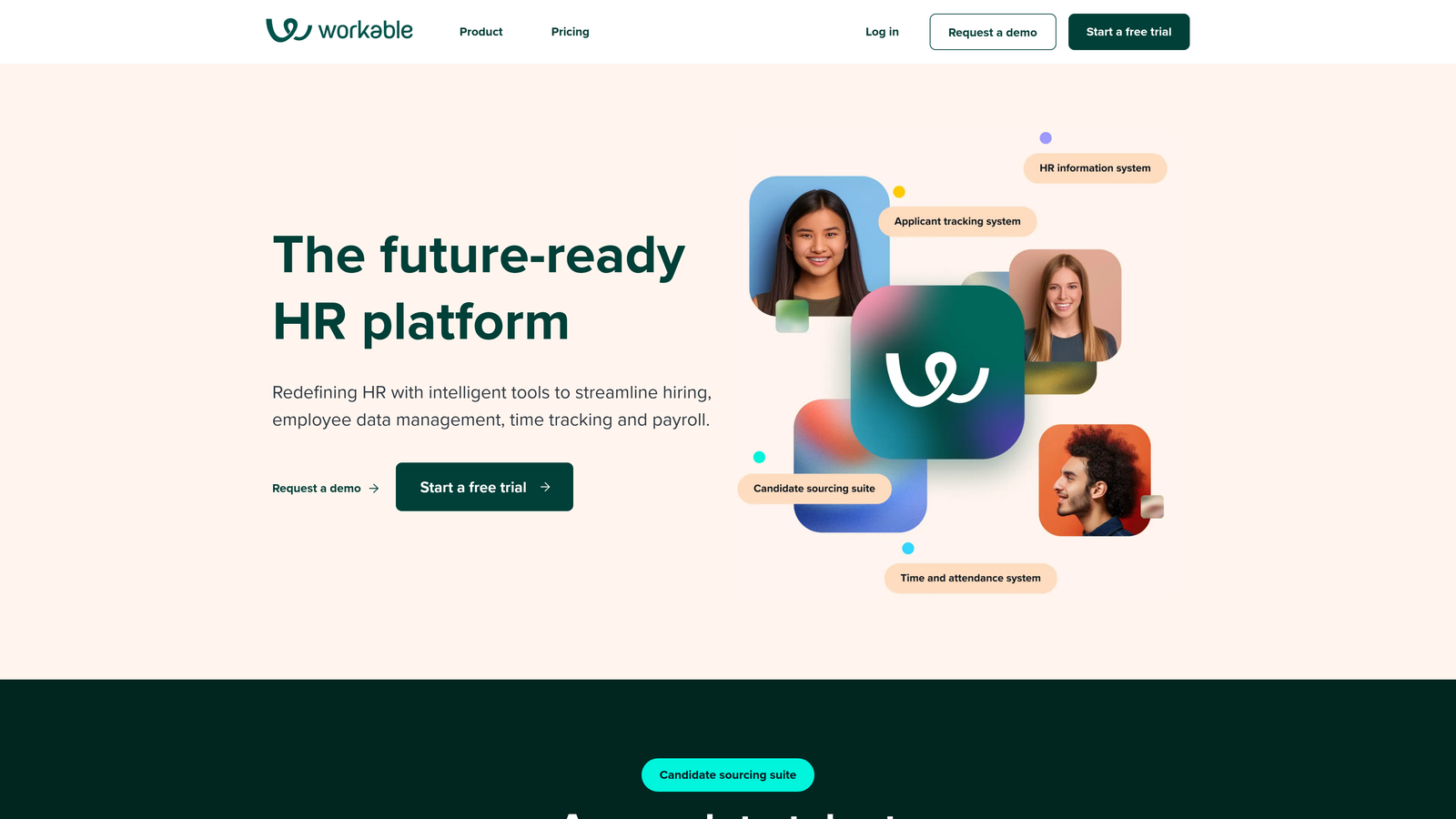 Screenshot of Workable website