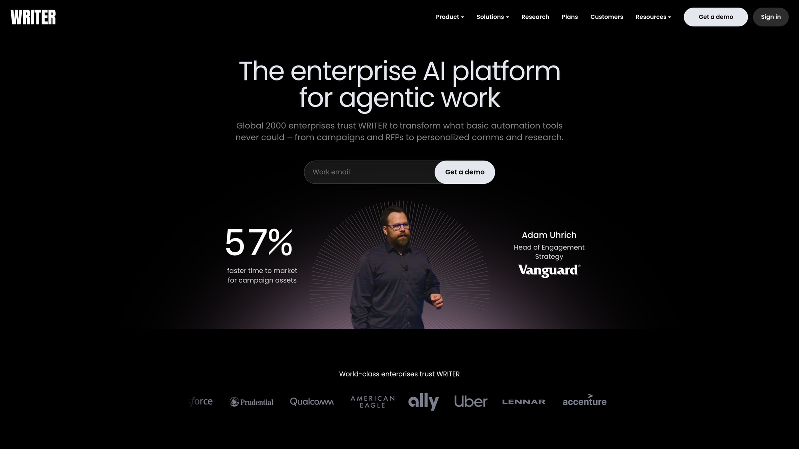 Screenshot of Writer website