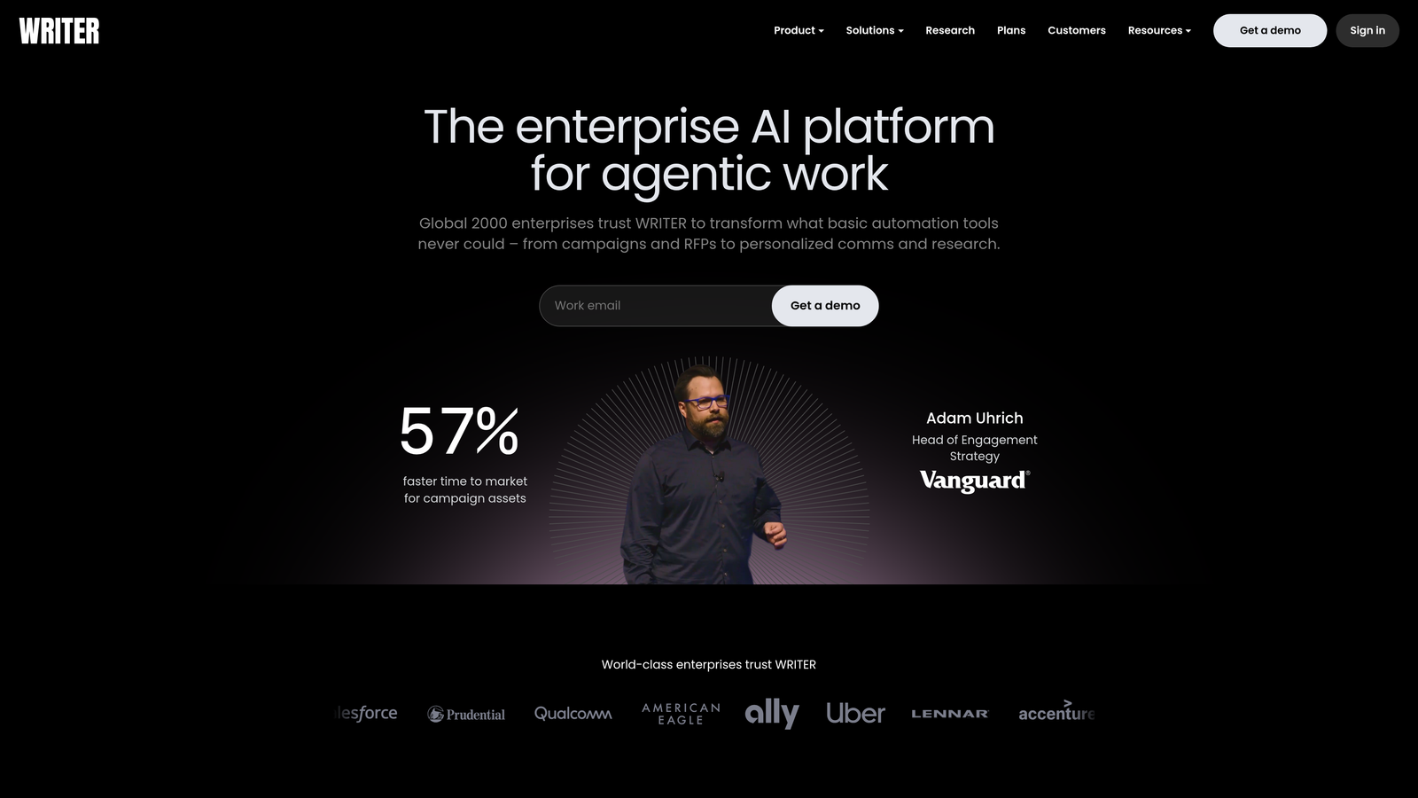 Screenshot of Writer website