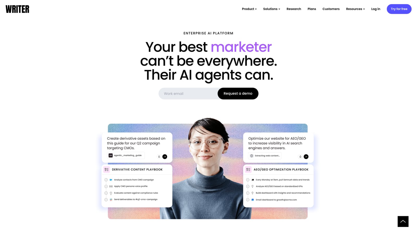 Screenshot of Writer website