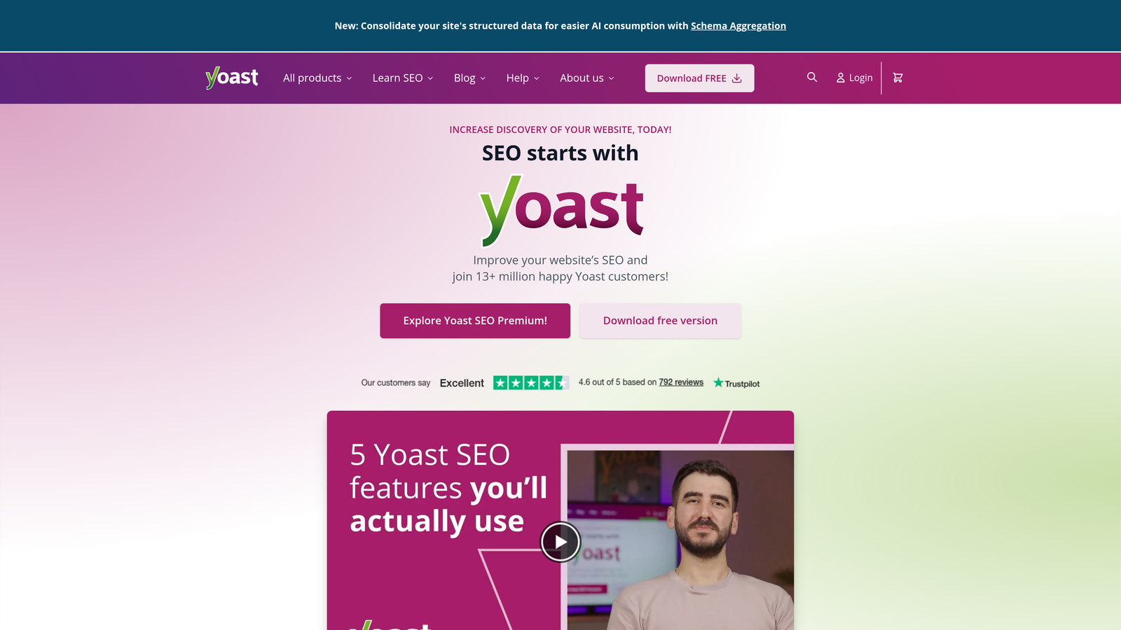 Screenshot of Yoast SEO website