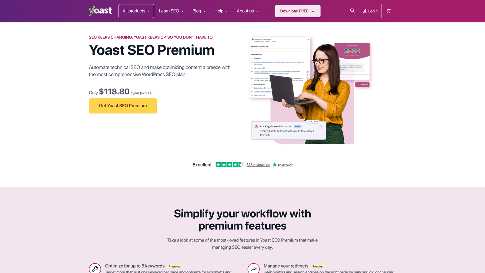 Screenshot of Yoast SEO website