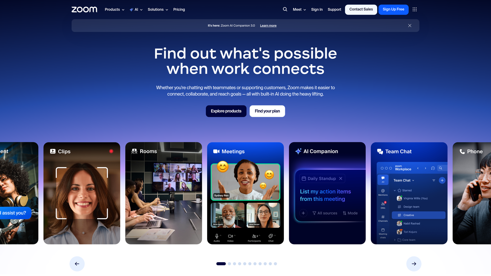 Zoom Webinars dashboard