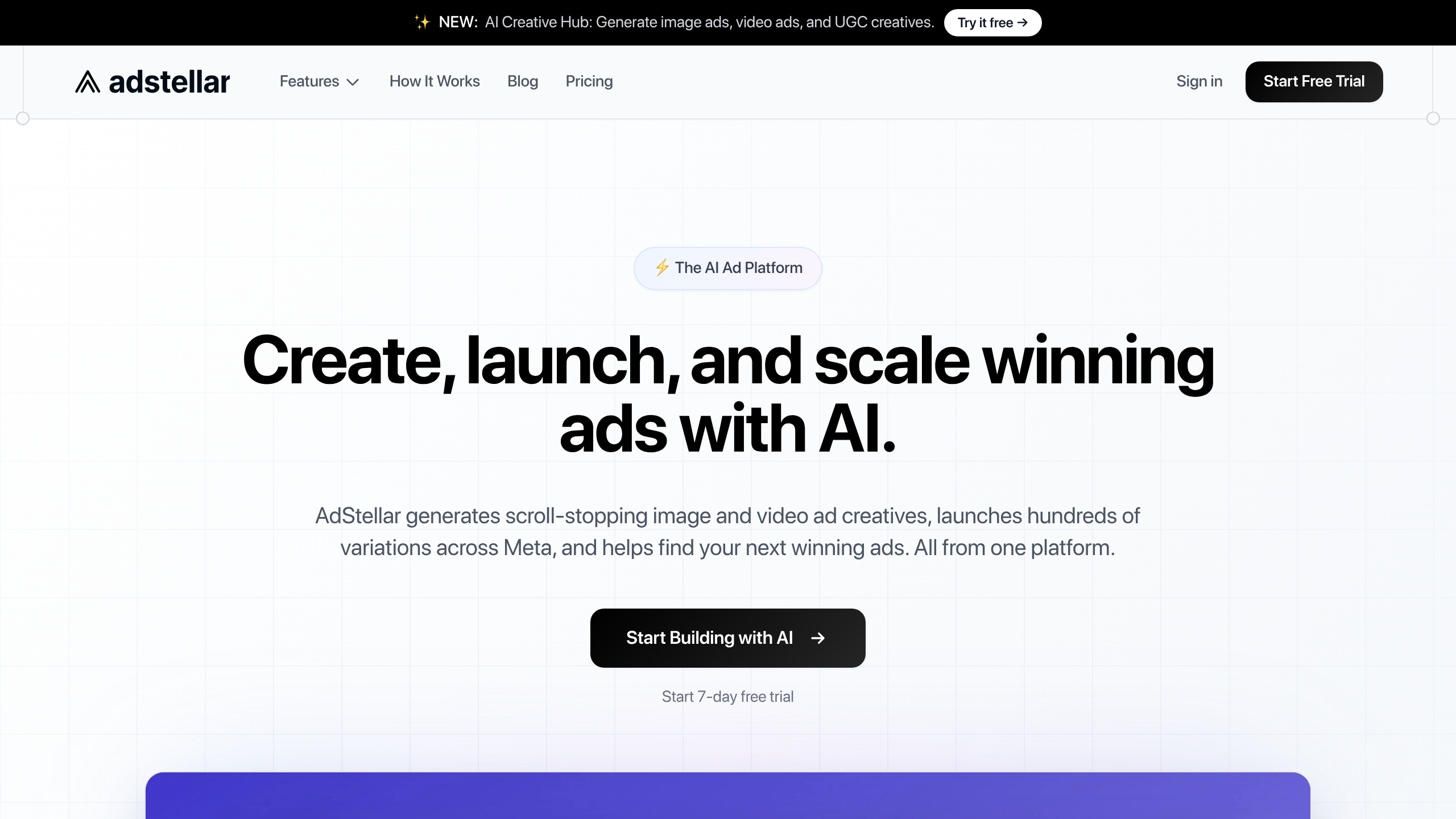 Screenshot of Adstellar website homepage