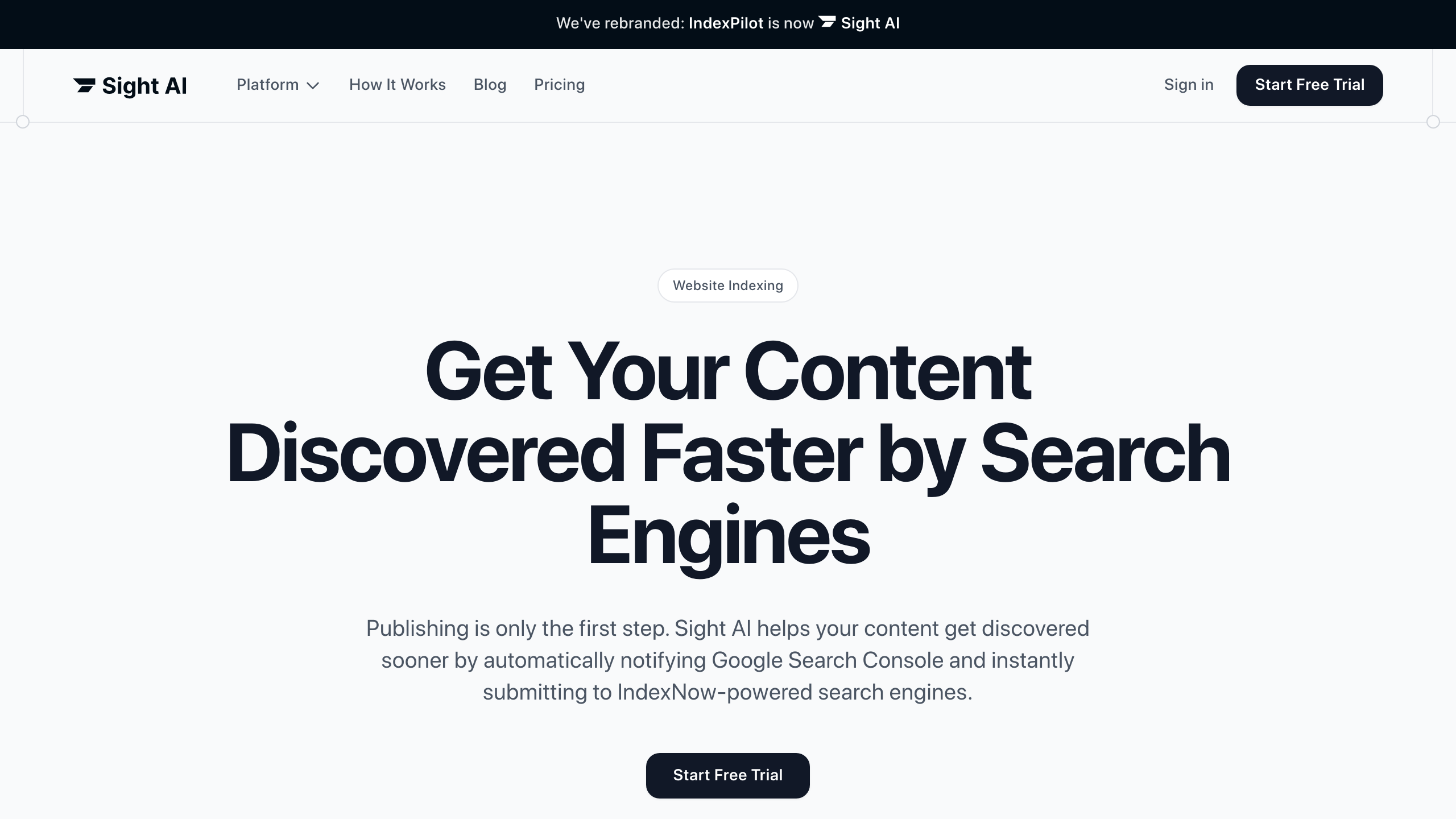 Screenshot of Trysight website homepage